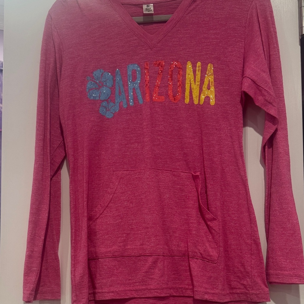 Pink Arizona Hoodie with Multicolor Lettering